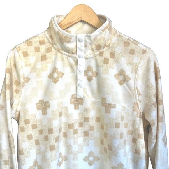 Liv Outdoor Frostbite Aztec Western Printed Fleece Sherpa Pullover Birch Checker - Picture 2 of 10
